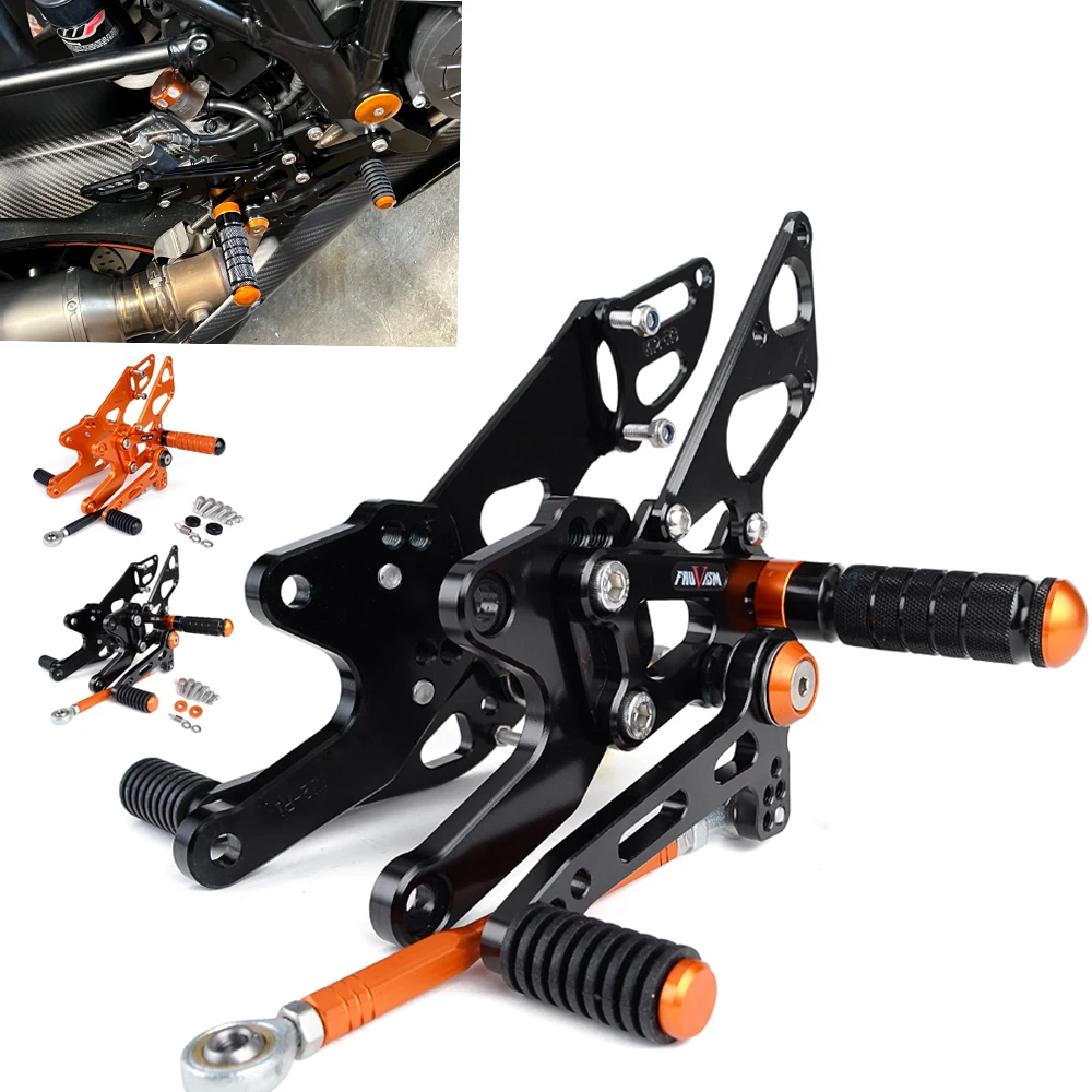 

For KTM 1290 Super Duke R GT CNC Adjustable Foot Pegs Rest Rearset Rear Set Footrest 2014 2015 2016 2017 2018 2019 2020