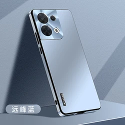 Luxury Matte Metal Phone Cover - Shock Resistant Full Protection Case for OPPO Reno 8 pro (Blue)