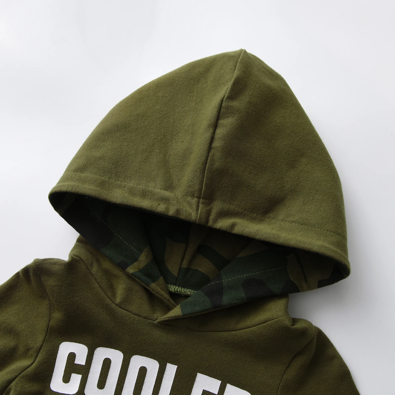 Casual Newborn infant Baby Boy Clothes Set Toddler Boys Long Sleeve Hooded Romper Bodysuit Top and Camo Pants Outfit