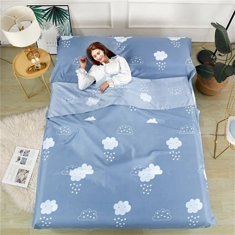 Washable Sleeping Bag Portable Outdoor Camping Hiking Hotel Liner Folding Travel Lightweight Envelope Single Double Sheet