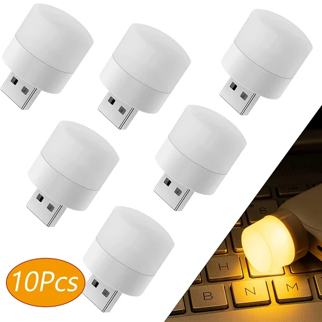 Mini USB Nachtlicht LED Plug-in Glühbirnen tragbare Home USB-Atmosphäre  Lichter warmweiß Power Bank Aufladen USB-Buch Lichter