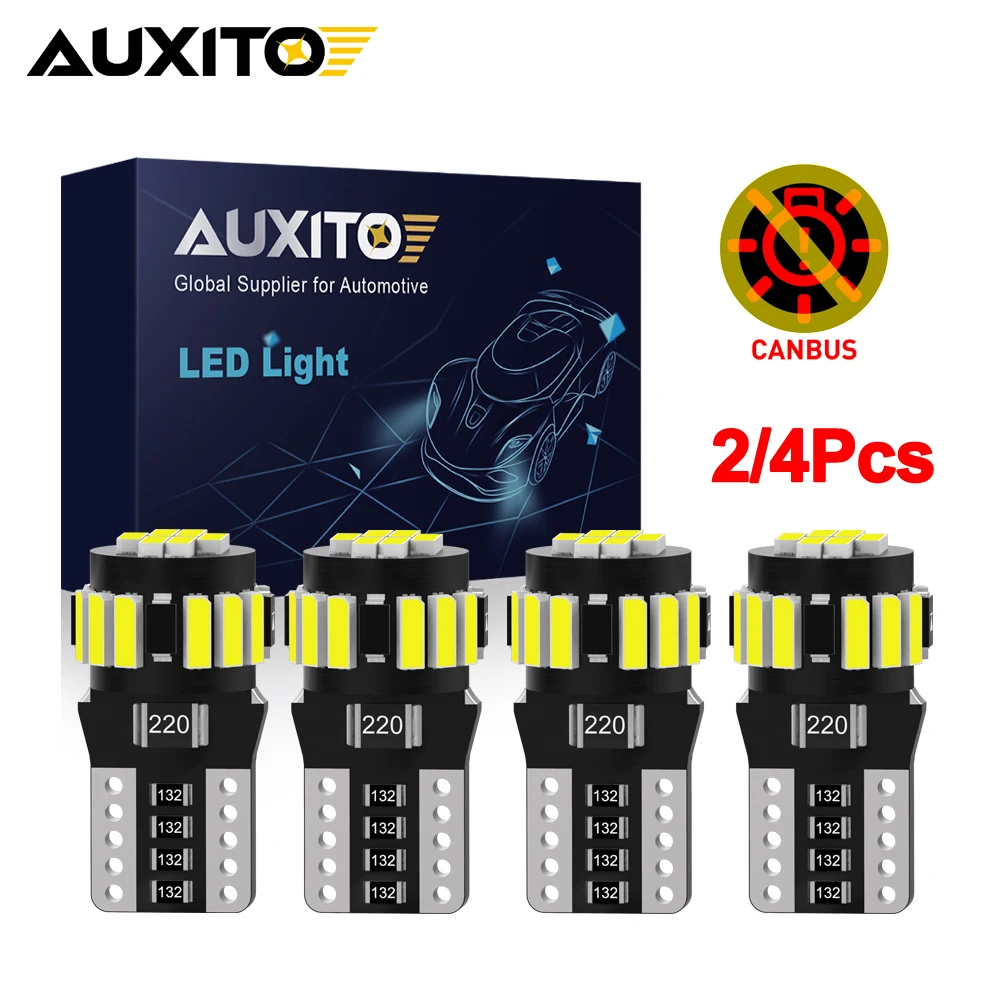AUXITO W5W T10 194 LED Canbus Super Bright For Renault Clio Megane 4 Opel Astra J H Car Interior Parking Position Lights 2/4Pcs led bulb