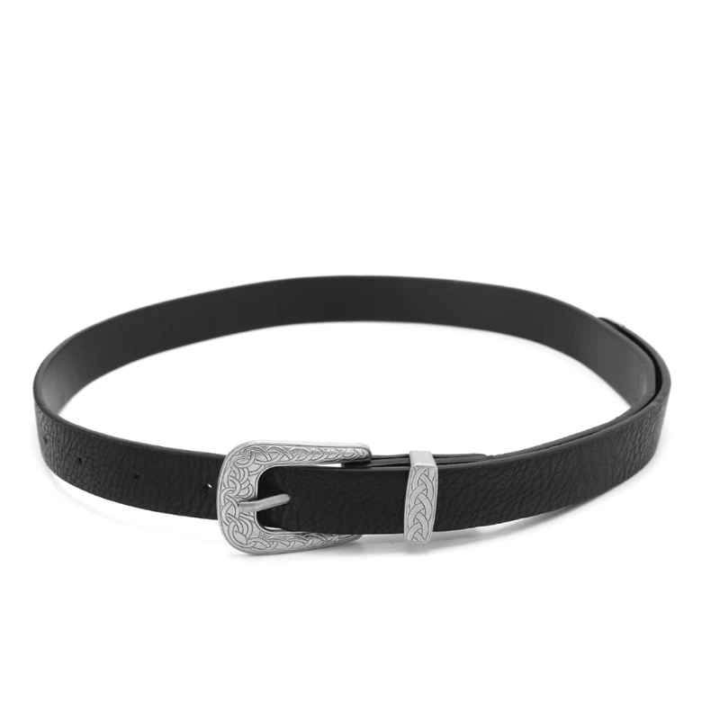 

Fashion Women Boho Vintage Metal Faux Leather Belts Single Buckle Waistbands New