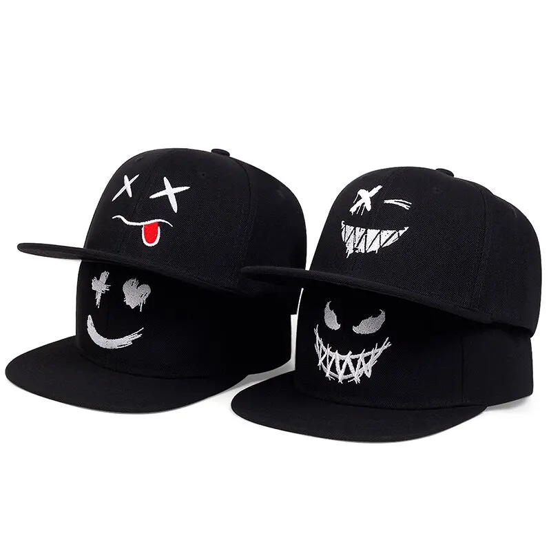 Baseball Cap Unisex Personality Ghost Expression Embroidery Hip-hop Outdoor Adjustable Casual Sunscreen baseball cap