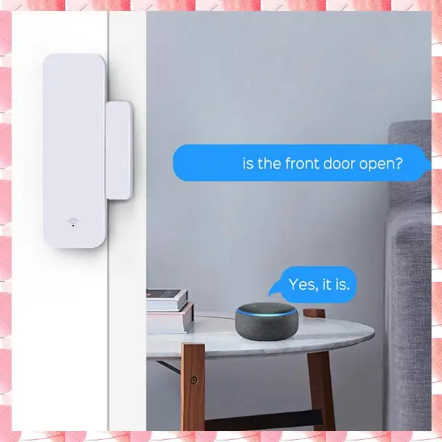 JAJA 1 Piece Tuya Wifi Door Magnetic Smart Window Sensor Door Door Detector Smart Home Alarm System White For Alexa Google Assis 5