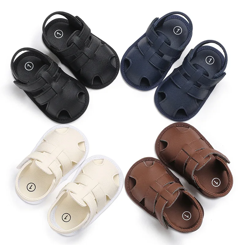 Infant Fashion PU Leather First Walkers Baby Boys Formal Shoes Newborn Breathable Sandals Kids Toddler Anti-Slip Soft Sole Shoes 1