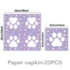 Purple Puppy Paw Birthday Party Decoration Disposable Tableware Black Dog Paw Straws Cup Plate Kids Favor Gifts Party Supplies 4