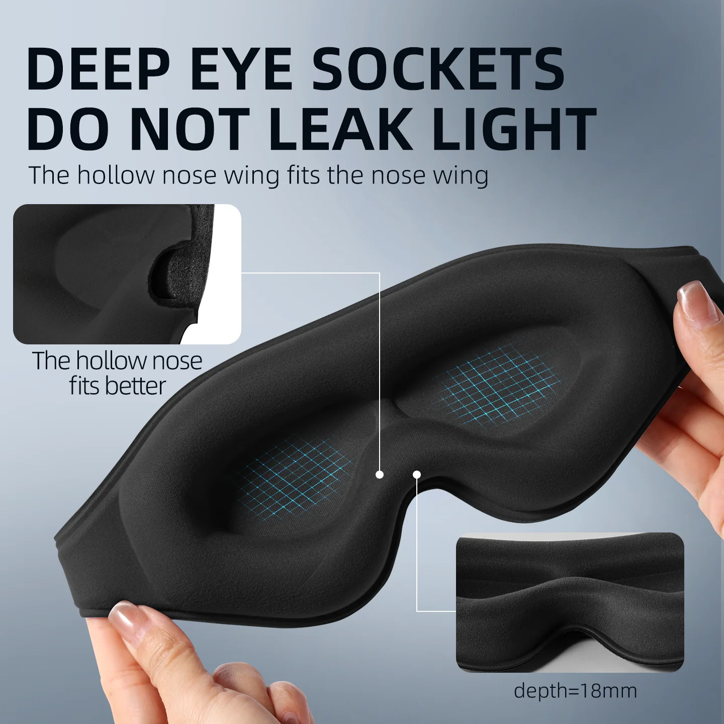 ComfortMax Breathable 3D Sleep Eye Mask - Memory Foam Night Blindfold