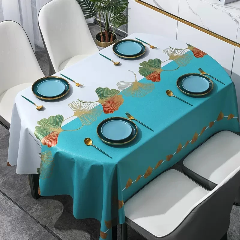 OvalPVCTableClothsPlantFlowerLatticeGeometricWaterproofslipMat