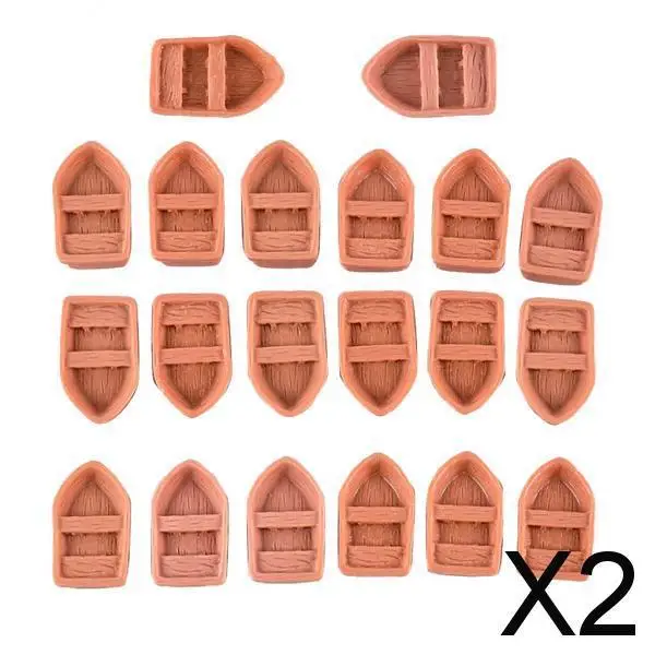 

2x20 шт. мини-лодка из смолы Microlandschaft, украшение из смолы, кукольный дом, поделки S