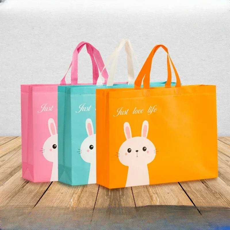 10PCS Coated Non-woven Fabric Bag Clothing Nonwovens Pack Handbag Environmentally Friendly Gift Shopping Packaging Bag 4