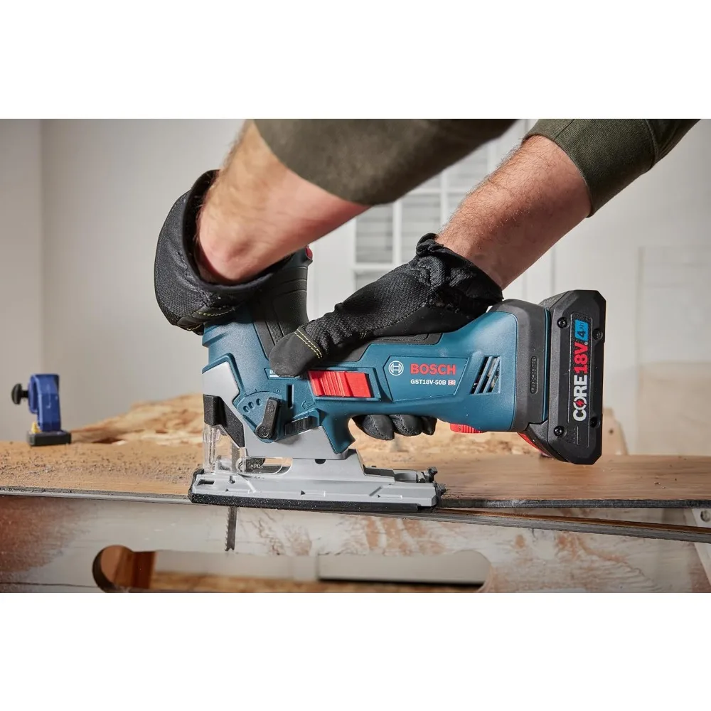 Bosch GST18V-60BCN 18V Brushless Barrel-Grip Jig Saw – Cordless With Connected App Control, 3800 SPM, 4 Pendulum Stages, Tool-Free Blade Change (Bare Tool)