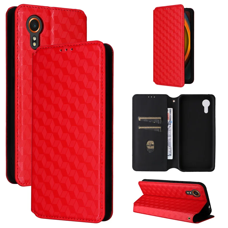 Per Samsung Galaxy Xcover 7 Linee Stereoscopiche Flip Wallet Skin Pu Custodia Per Galaxy Xcover 7 Sm-G556B Cover Magnetica Per Telefono