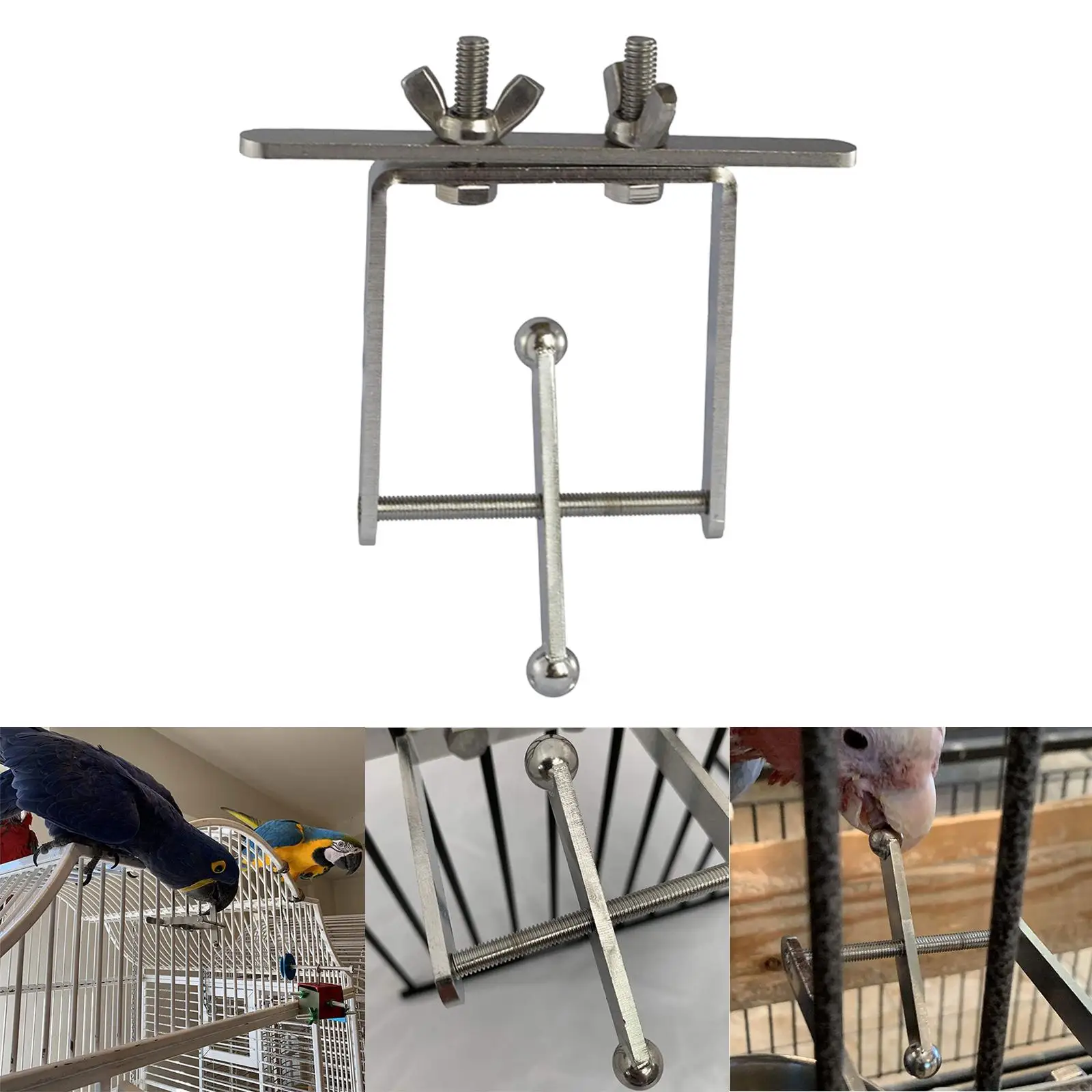 Stainless Steel Toy Brain Teaser Parrot Bird Chewing Toys for Cockatiels Cockatoo Medium to Large Birds Lovebird