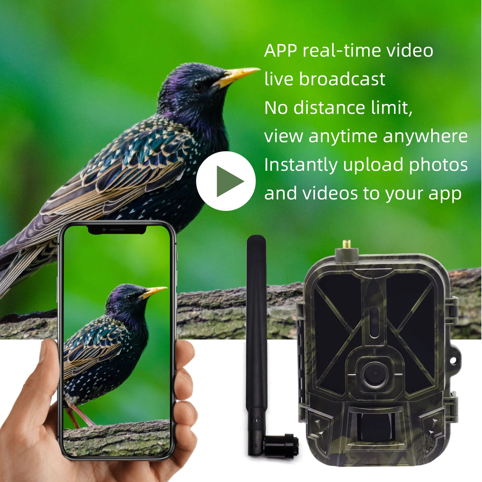 클라우드 사냥 카메라, 야외 추적, 야간 투시경, 야생 동물 정찰, 4K 36MP APP, 4G 제어, AA 배터리, 120 ° 감지
