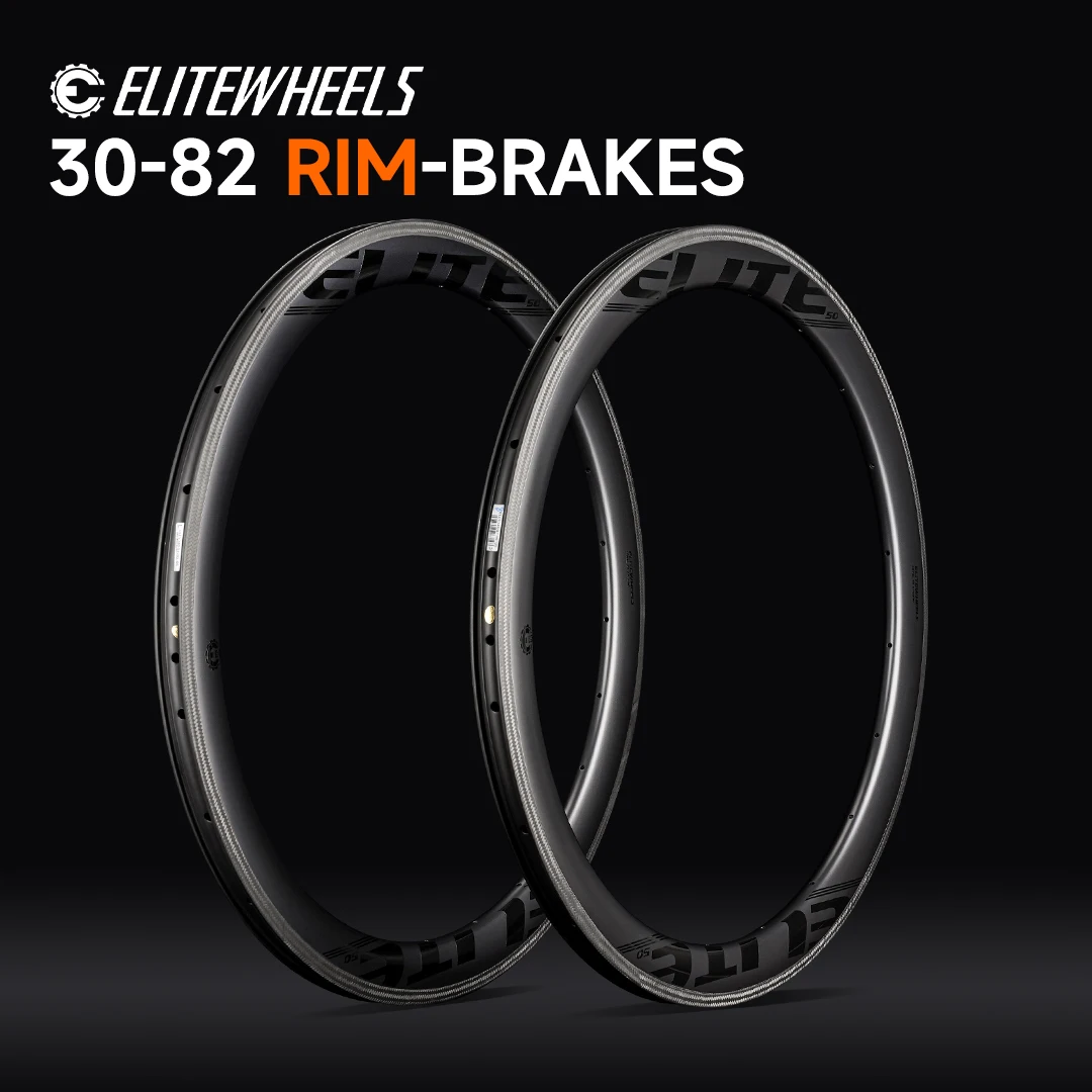 ELITEWHEELS 700c Carbon Rim Clincher Tubeless V Brake For Bike Cycling 30mm/38mm/50mm/55mm/60mm/82mm