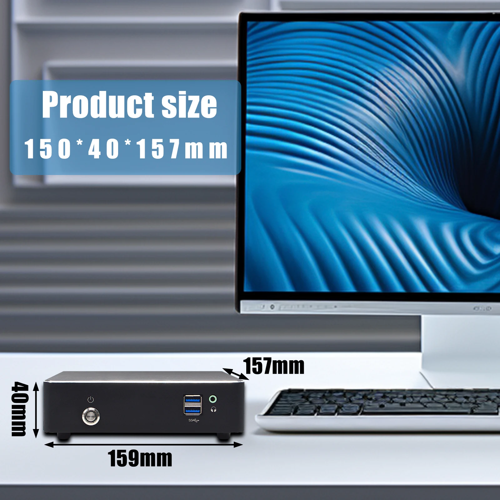ZSUS Mini PC Intel Core i3/i5/i7 8GB RAM 256GB Windows 10 System HDMI-Compatible VGA Dual OutputDual-Band WiFi Gigabit Ethernet