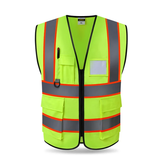 Hi-Vis Reflective Construction Vest with Strips