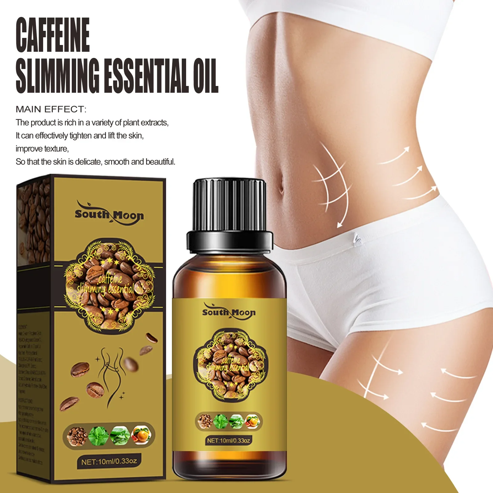 

South Moon 10ml/30ml Massage Body Firm and Shape Tighten Waist and Oil Lift Body Slimming Oil Moisturizing Skin Promotion