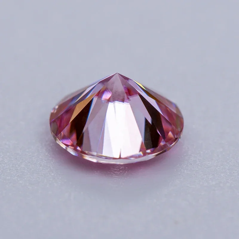 Moissanite Lab Grown Diamond Sakura Pink Color Round Cut Gemstone for Advanced Jewelry Making Materials with GRA Certificate,loose gemstones,moissanite jewelry materials,loose lab grown diamond,lab grown loose diamond