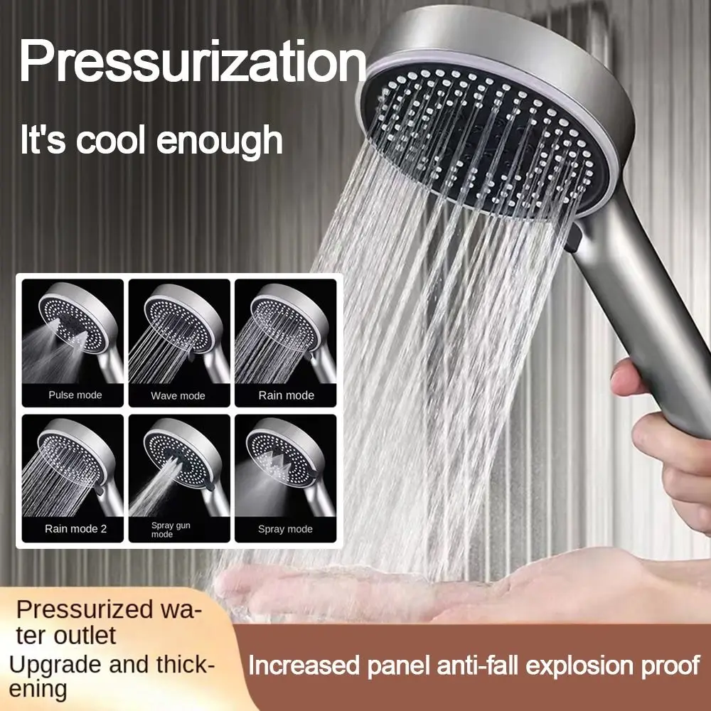 

Adjustable Shower Head Handheld High Pressure Water-saving Sprinkler 6 Modes Multi-function Shower Sprayer Bathroom Accessories