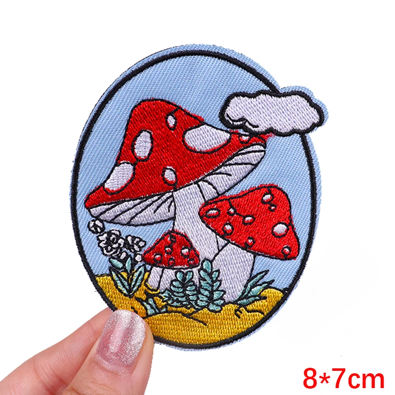 DIY Patches Pilz Eisen auf Patches Für Kleidung Flasche Stickerei/Schmelzsicherungen Patch Bügeln Aufkleber Outdoor Camp Patch Für Kleidung – Detail 3