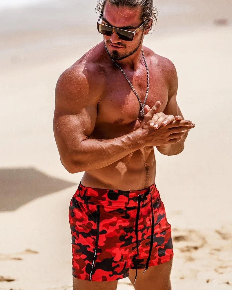 2023Mens Swim Trunks Quick Dry Beach Board Shorts Swimwear Beachwear with Pockets and Mesh Lining Summer Men's Swim Shorts 3
