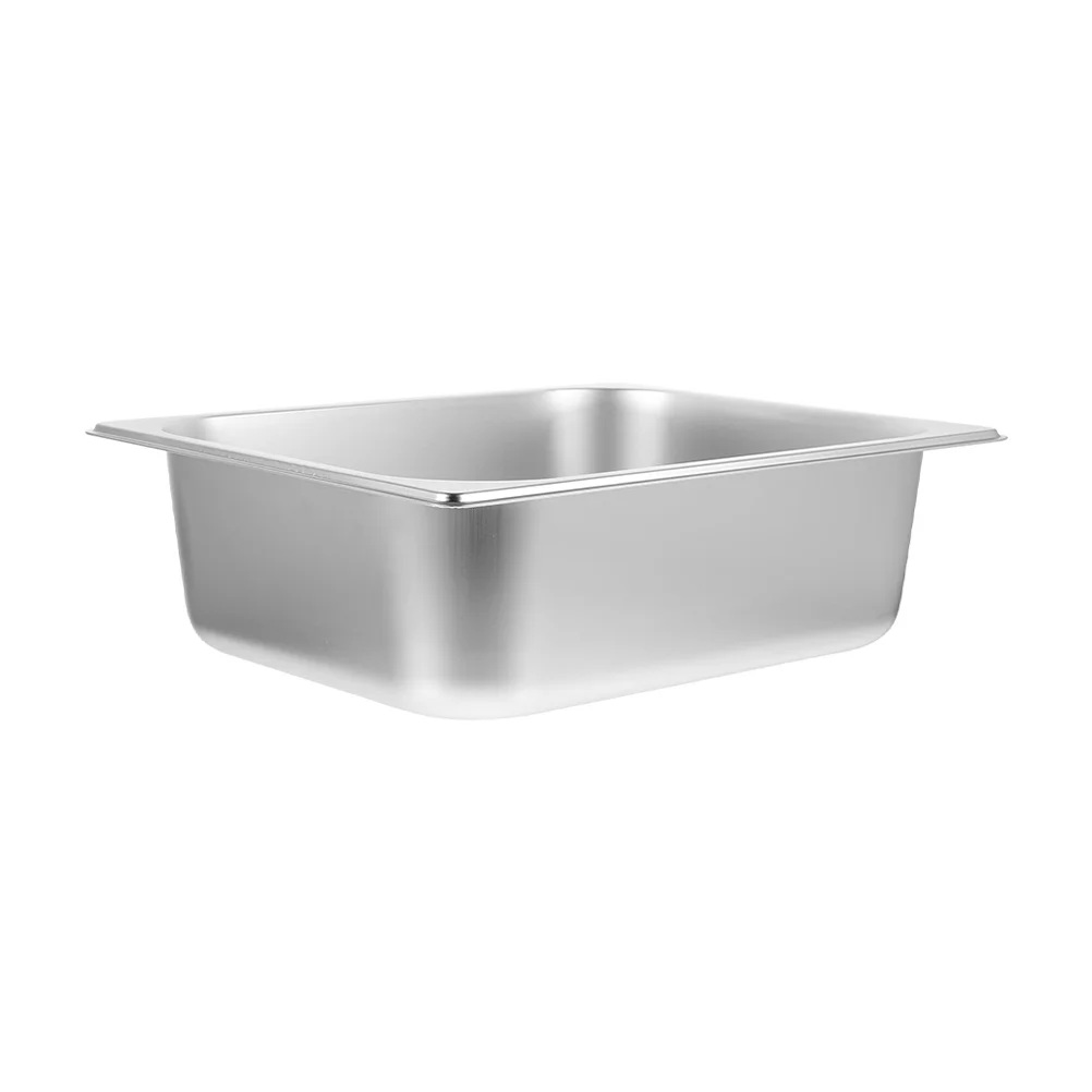 

Ice Cream Tub Tapas Buffet Pot Stainless Steel Serving Plate Dishes Container Food Pan Showses
