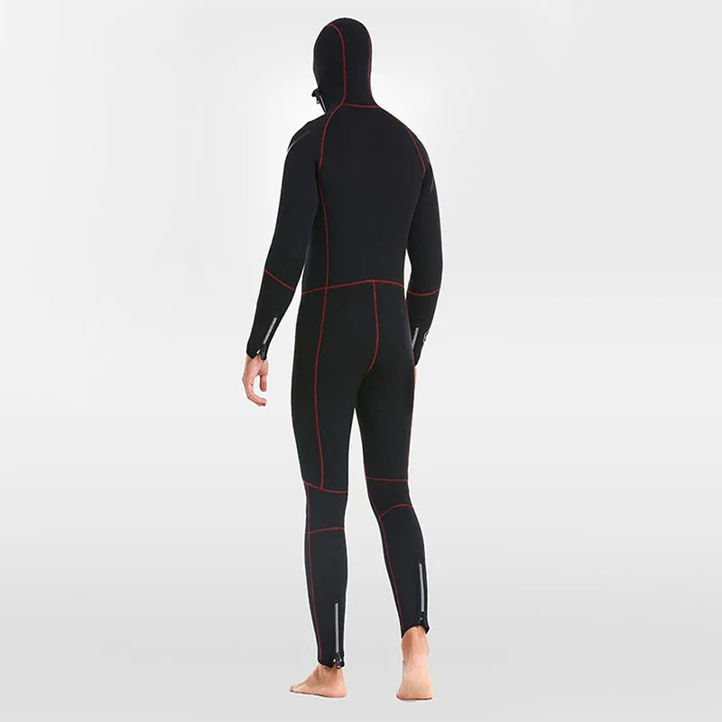 5MM Neoprene Wetsuit Thickened Warm Hooded Knee Pads Deep Dive Hunting Fish Winter Swimming Equipment Diving Suit