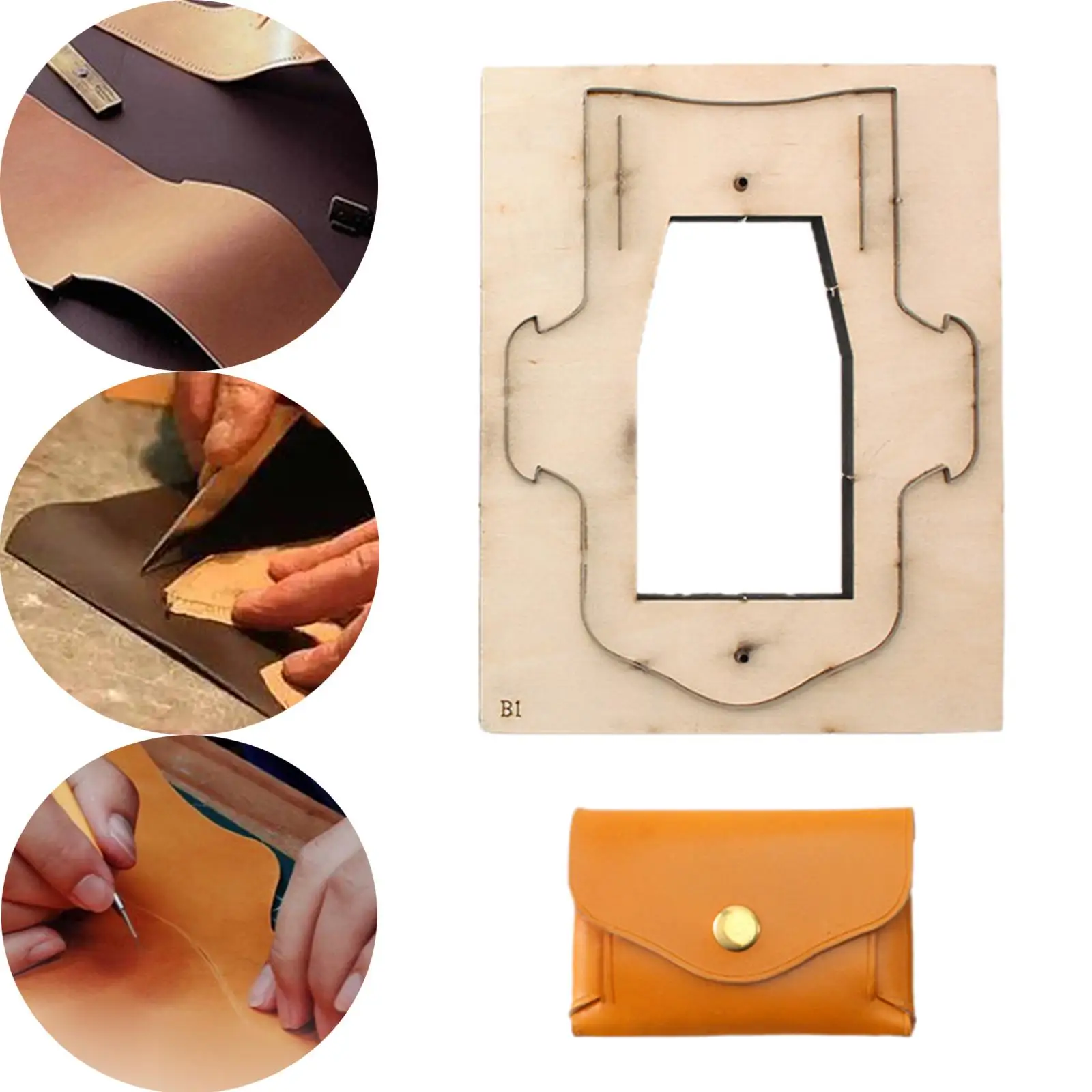 Wallet Die Cutting Mold Wooden Practicle Folded Card Holder Coin Bag Steel Rule
