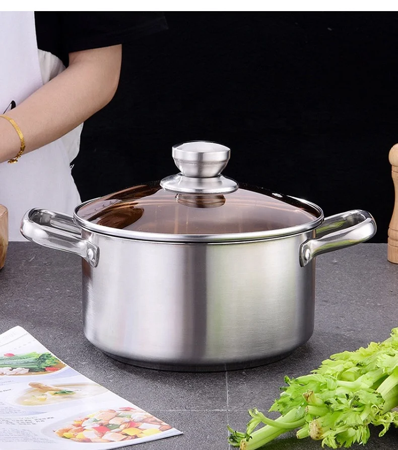Home kitchen combination stainless steel pot set Gift pot three-piece set
