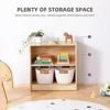 Rubber Wood Montessori Shelf and Toy Storage, 23.6" L, Compact Toddler Bookshelf , Solid Wood Storage Cabinet Shelves 4