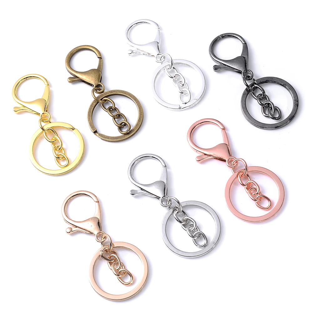 5 teile/los 30x70mm Schlüssel Ring Haken haken Gold Silber Überzogene Karabiner Schlüssel Haken Kette für DIY schmuck Machen Keychain