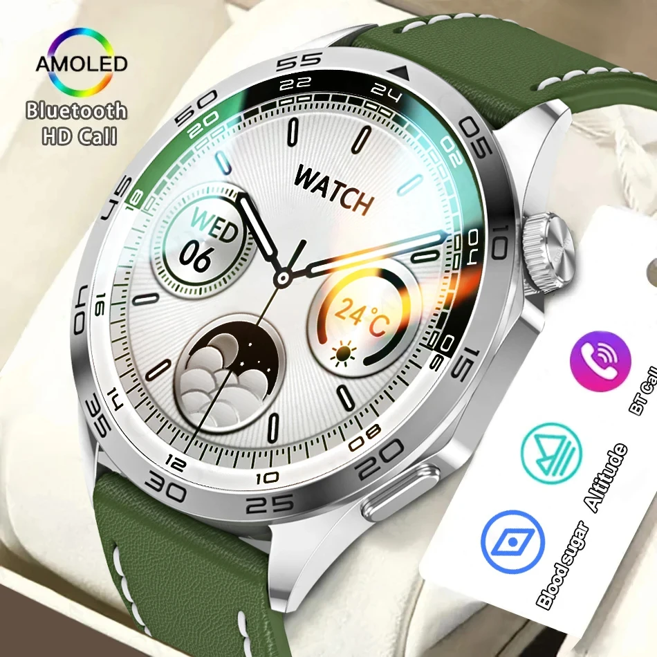 

New GPS Smart Watch Men For Huawei GT4 360*360 HD Screen Heart rate Bluetooth Call NFC IP68Waterproof Blood Sugar Smartwatch
