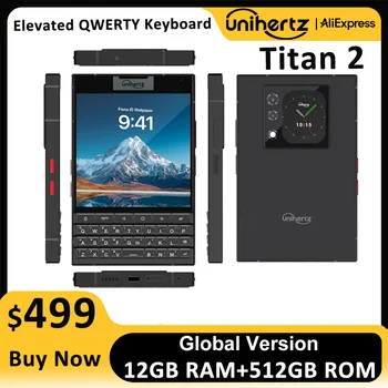 Unihertz Titan 2 Smartphone Android 15 con Tastiera Fisica, Telefono 5G a Doppio Schermo, 512GB, Dimensity 7300, Fotocamera 50MP, Dual SIM