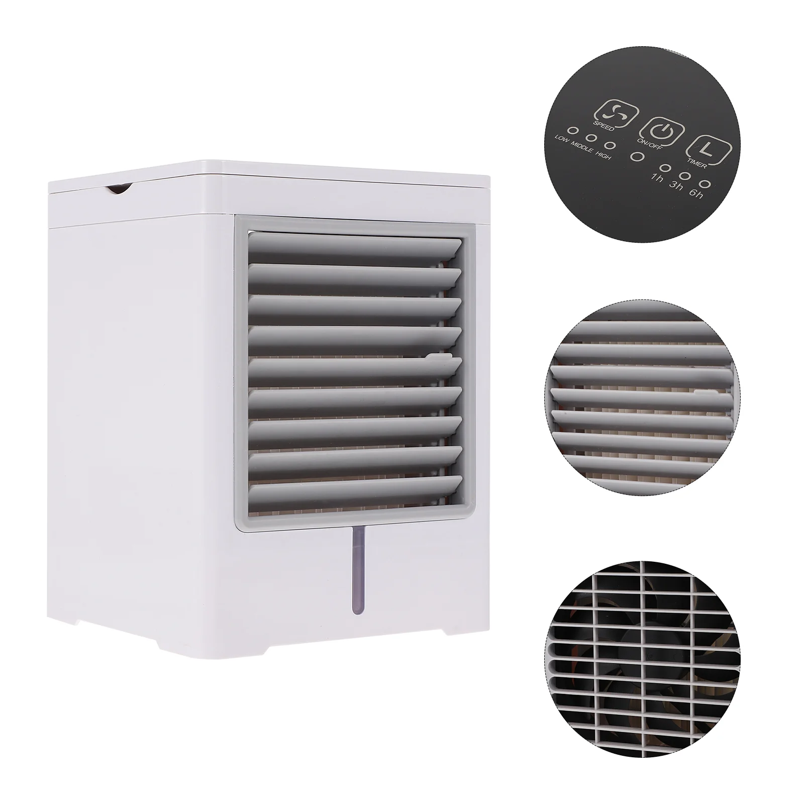 Portable Usb Cooling Fan Mini Air Conditioner Desktop Air Cooler Abs Large Outlet Three Speed Timing Function Car Parts