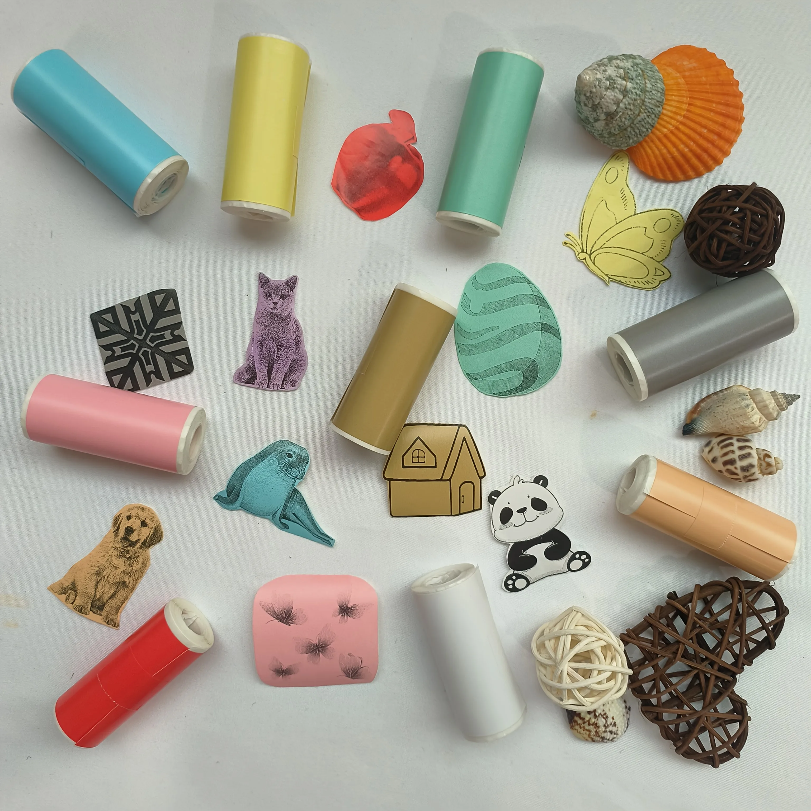 10 Rolls/20 Rolls of Colorful Adhesive Paper, Mini Thermal Printing Paper Rolls 57mm Wide, Suitable for Mini Portable Wireless