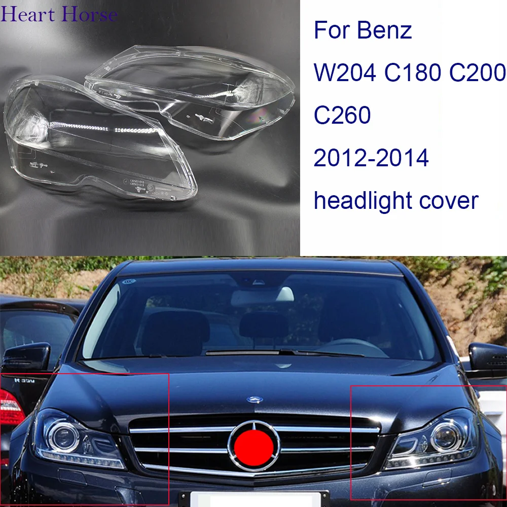 

Передний налобный фонарь для Benz C Class 2011-2014 из оргстекла W204 C180 C200 C260, прозрачные лампочки, фоточехол