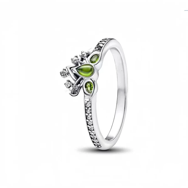 88644-b3e8c0.jpg Bague populaire en argent sterling 925% de la série Princesse, avec coquille, couronne, nœud et zircon rose, pour femme, accessoires de bijouterie fine pour soirée