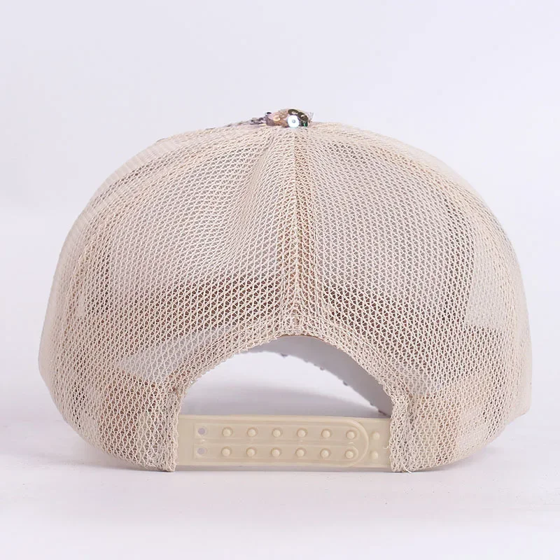Brand Oohmy Baseball Cap Adjustable Glitter Mesh Trucker Hat Sequins Embroidery Hats for Women and Teenager Girls Snapback