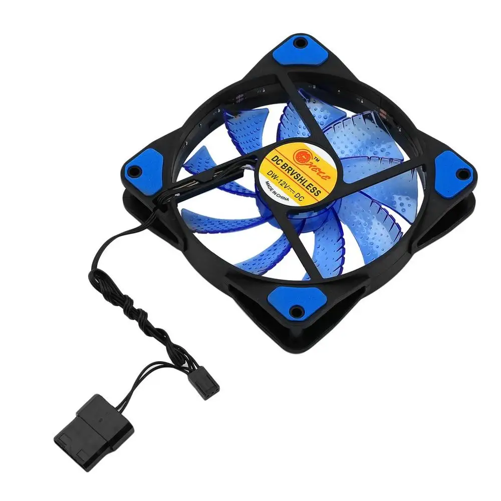 120mm LED Ultra Silent Computer PC Case Fan 15 LED CPU Heatsink Cooler Master Cooling Fan DC 12V 4P 3P Connector