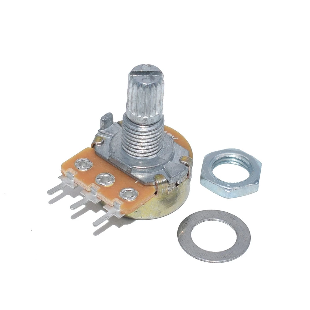 5 set WH148 1K 10K 100K 500K Ohm 15mm 3 Pin Linear Conico Rotary Potentiometer Resistor For Arduino With White Cap AG2 rotary potentiometer