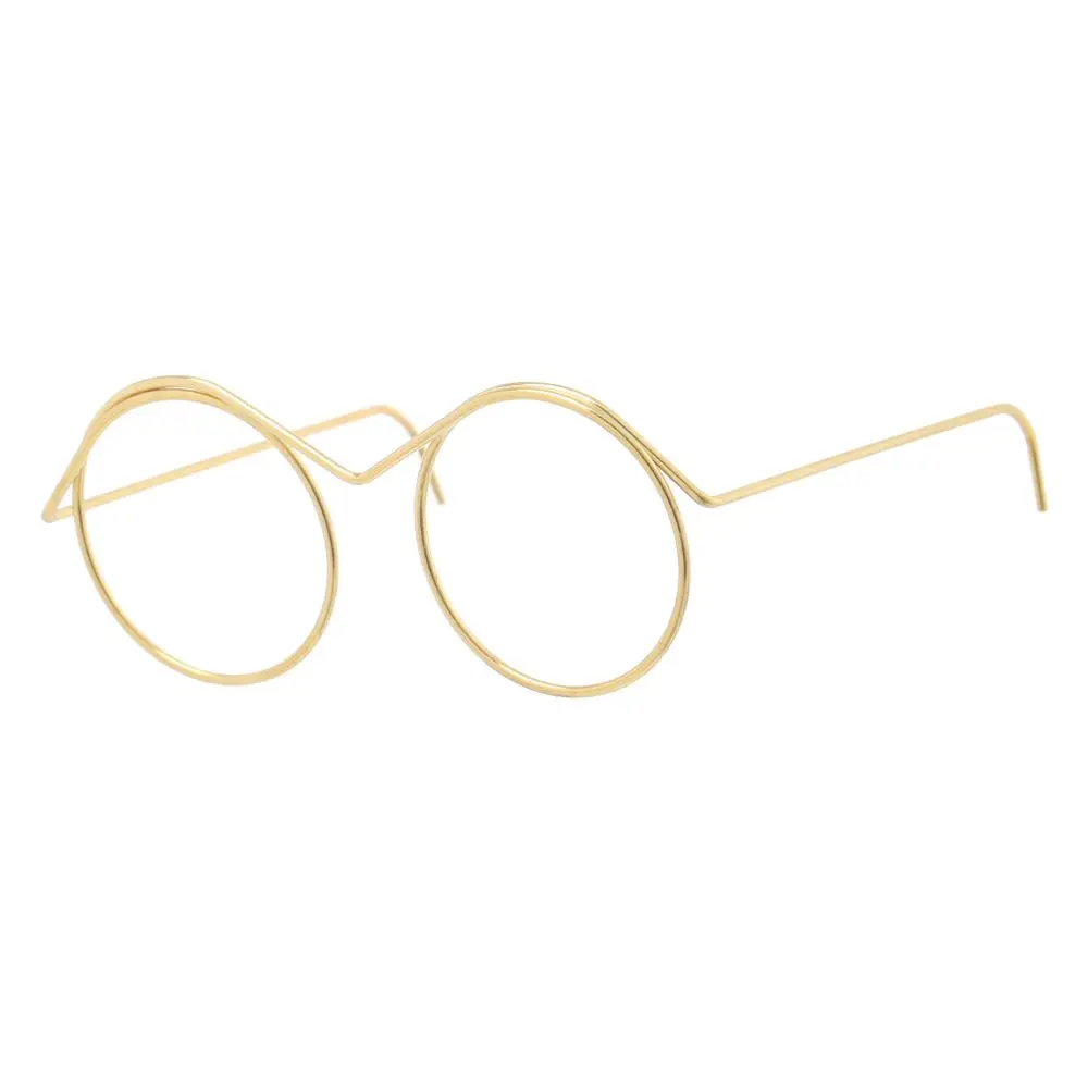 Accessories Alloy Retro  Glasses Gold Round Frame Lensless
