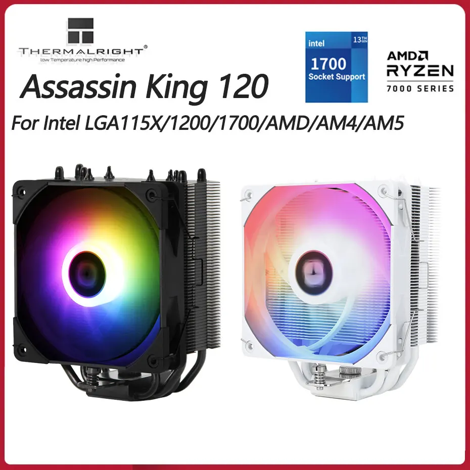 

Thermalright AK120 White ARGB CPU cooler 5 Heatpipe Tower heatsink with PWM 5V ARGB CPU Fan For intel 115x 2066 AMD AM4 AM5