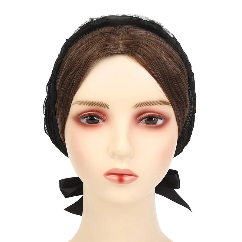 

Muslim New National Wind Maple Leaf Hot Gold Flower Piece Hair Band Cap Lace Wrap Head Cap Bow Tie Adjustable Net Cap