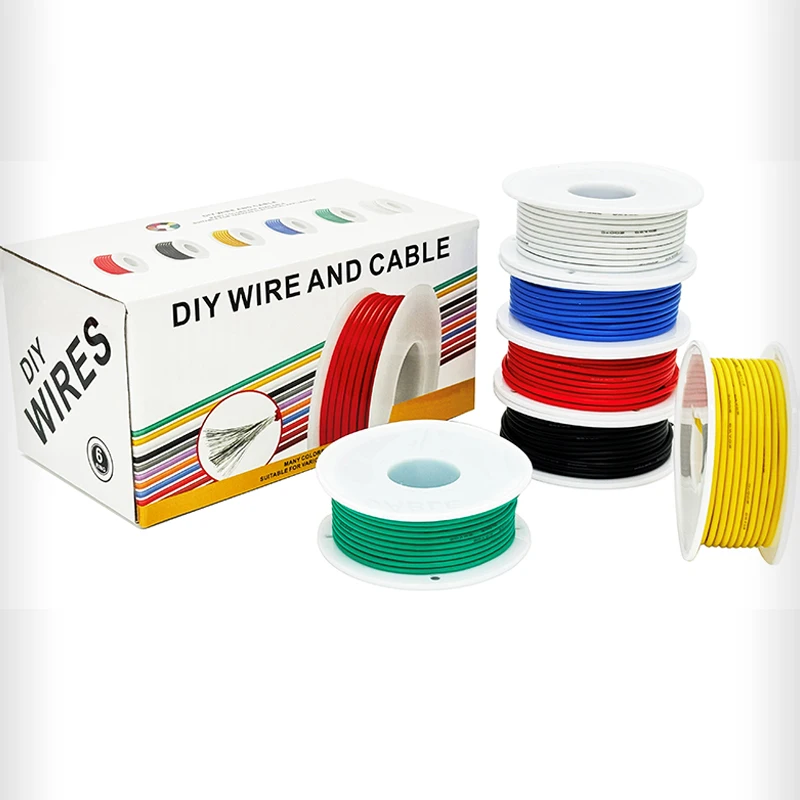 Electrical Wire 6 Colors Silicone Tinned Copper Cable 16-30AWG Stranded