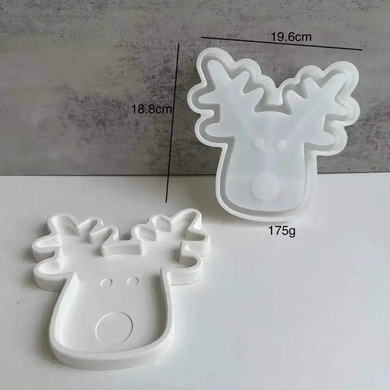Christmas Series Style Handmade Creative Shape Elk Tray Silicone Mold Cute Deer Head Storage Tray Cement Mold Home Decorative