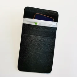 Premium Genuine Leather Faraday Bag - RFID & Signal Blocking Anti - Spying Phone Cover (Black)
