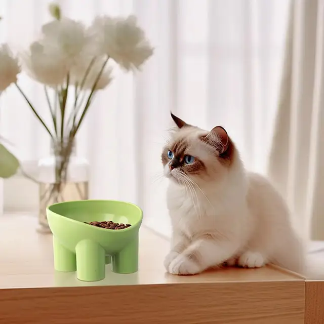 Non-Slip Cat Bowl Pet Water Food Feed Dog Bowls 45° Inclination Stand Feeders Tall Cat Bowl Anti-dumping Pet Feeding Supplies 4