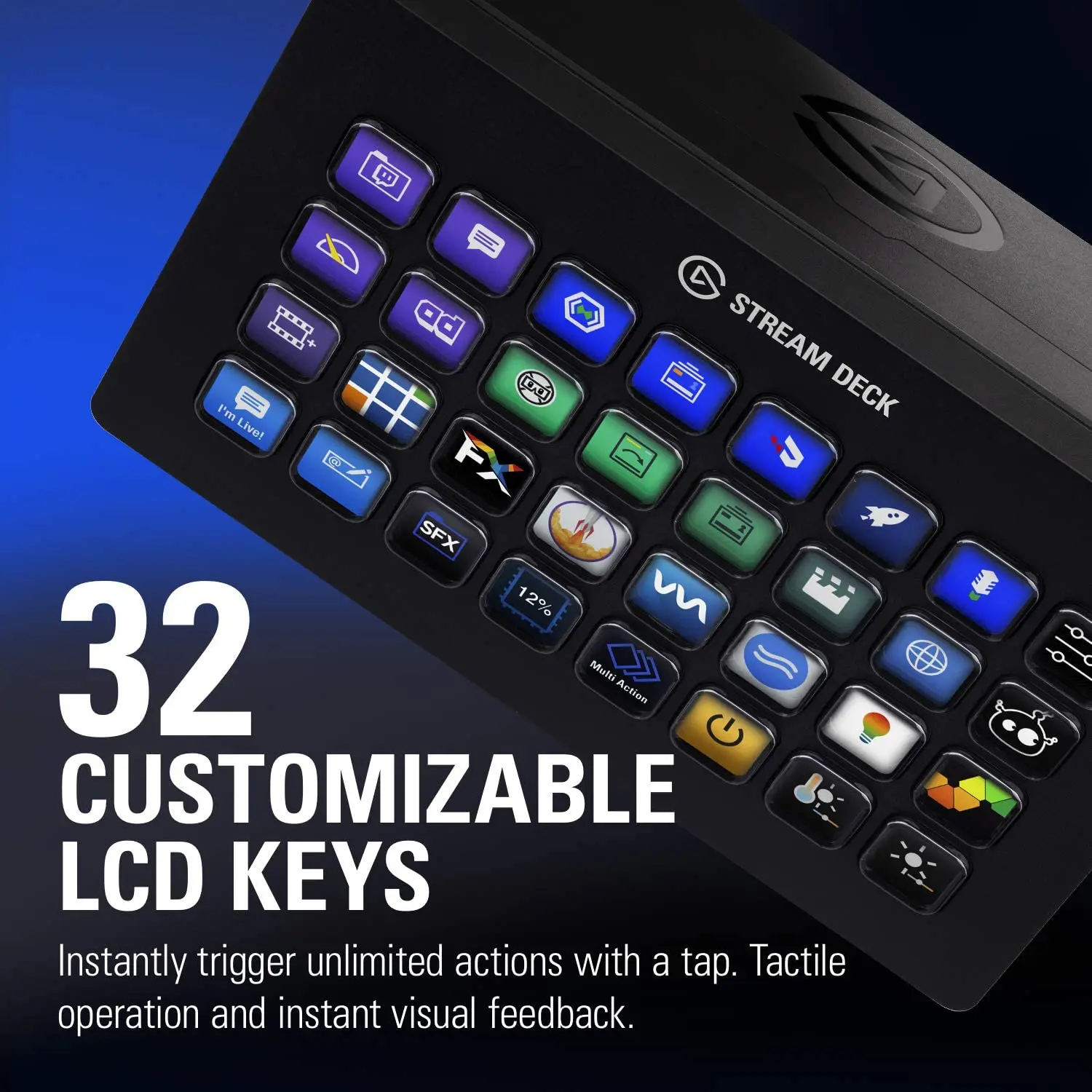 Elgato Stream Deck XL – 高度なスタジオ コントローラー、32 個の 